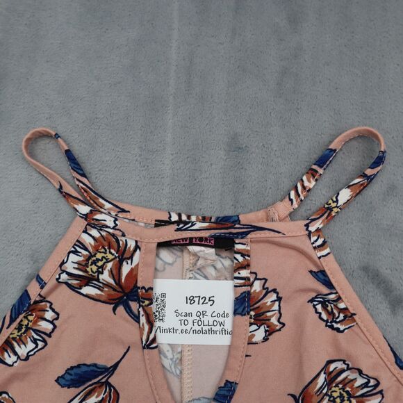 Top Fashion New York Shirt Womens M Pink Sleeveless Floral Print Loose Top - Picture 6 of 13